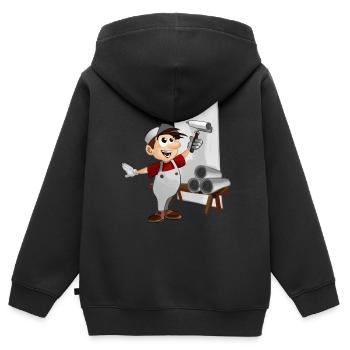 tapezierer maler paperhanger decorator upholsterer - Kinder Premium Organic Zip Hoodie - Schwarz - Hinten - AI Model Kid Male (0cm)