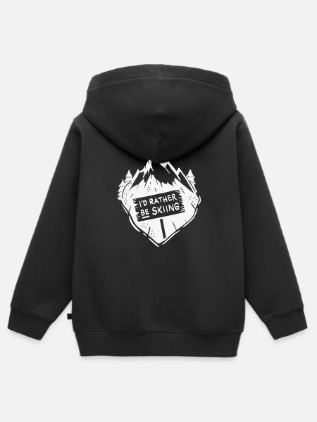 Je préfère faire du ski / ski montagnes de neige d'hiver - Sweat Premium à capuche zippé enfant bio - noir