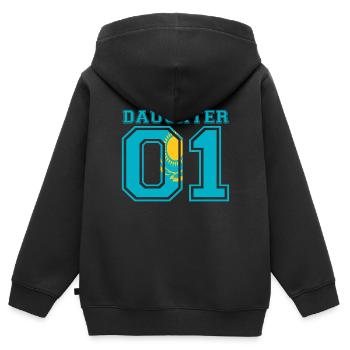 fille fille reine 01 Kazakhstan - Sweat Premium à capuche zippé enfant bio - noir - Dos - AI Model Kid Male (0cm)