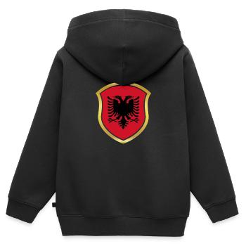 Weltmeister Champion 2018 wm team Albanien png - Kinder Premium Organic Zip Hoodie - Schwarz - Hinten - AI Model Kid Male (0cm)