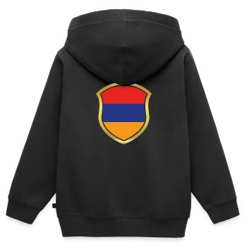 Weltmeister Champion 2018 wm team Armenien png - Kinder Premium Organic Zip Hoodie - Schwarz - Hinten - AI Model Kid Male (0cm)