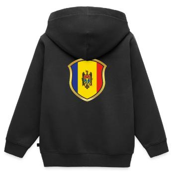 Weltmeister Champion 2018 wm team Moldawien png - Kinder Premium Organic Zip Hoodie - Schwarz - Hinten - AI Model Kid Male (0cm)