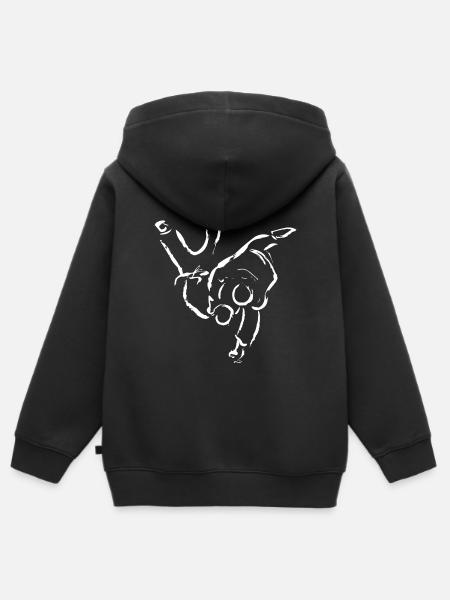 HANE Goshi, TECHNIQUES DE JUDO JUDO - Sweat Premium à capuche zippé enfant bio - noir
