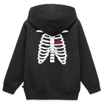 Herz Skelett heart love krankenwagen ambulanz png - Kinder Premium Organic Zip Hoodie - Schwarz - Hinten - AI Model Kid Male (0cm)