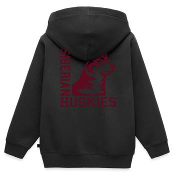 Siberian Huskies - Husky Shirt - Kinder Premium Organic Zip Hoodie - Schwarz - Hinten - AI Model Kid Male (0cm)