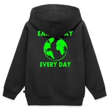 Earth day every day - Kinder Premium Organic Zip Hoodie - Schwarz - Hinten - AI Model Kid Male (0cm)