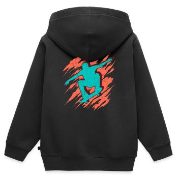 Skater Tricks Skateboard Stunt Skateboarding - Kinder Premium Organic Zip Hoodie - Schwarz - Hinten - AI Model Kid Male (0cm)