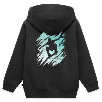 Skateboarding Stunt Skateboard Tricks Skater - Kinder Premium Organic Zip Hoodie - Schwarz - Hinten - AI Model Kid Male (0cm)