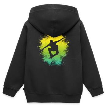 Skateboarding Tricks Skaten Skater Skateboard - Kinder Premium Organic Zip Hoodie - Schwarz - Hinten - AI Model Kid Male (0cm)