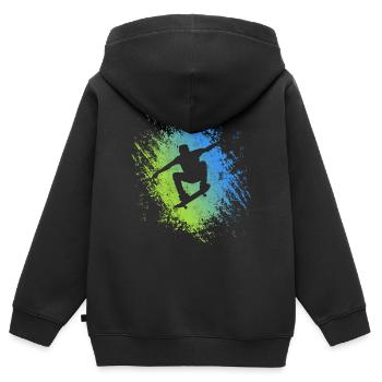 Skaten Skateboarding Tricks Skateboard Skater - Kinder Premium Organic Zip Hoodie - Schwarz - Hinten - AI Model Kid Male (0cm)