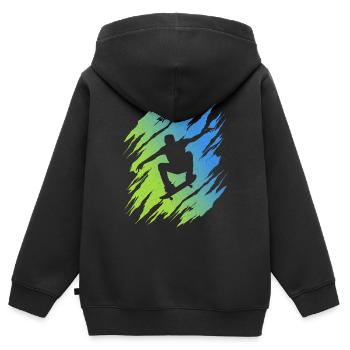 Skateboarding Tricks Skateboard Skater - Sweat Premium à capuche zippé enfant bio - noir - Dos - AI Model Kid Male (0cm)
