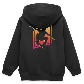 Skateboarding Skaten Skateboard Trick Skater - Kinder Premium Organic Zip Hoodie - Schwarz - Hinten - AI Model Kid Male (0cm)