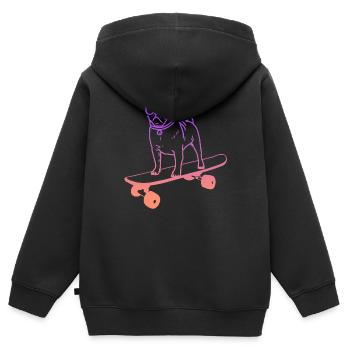 Skateboarding Mops Skateboard Tricks Skater - Kinder Premium Organic Zip Hoodie - Schwarz - Hinten - AI Model Kid Male (0cm)