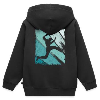 Parkourläufer Freerunner Parkour Freerunning - Kinder Premium Organic Zip Hoodie - Schwarz - Hinten - AI Model Kid Male (0cm)