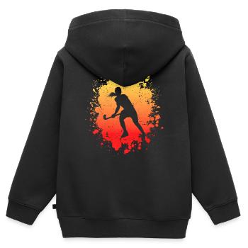 Joueuses de hockey sur gazon Joueuses de hockey - Sweat Premium à capuche zippé enfant bio - noir - Dos - AI Model Kid Male (0cm)