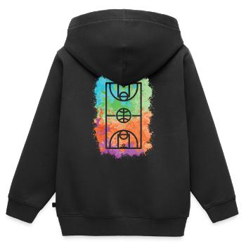 Basketball Court Coach Basketball Player - Kids Premium Organic Zip-up Hoodie - black - Back - AI Model Kid Male (0cm)