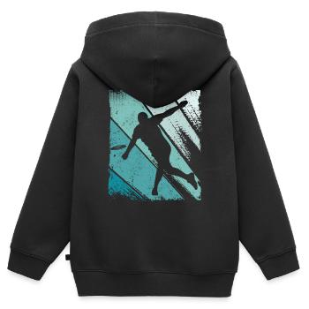 Discgolf Discgolfer Design Sport Disc Golf - Kinder Premium Organic Zip Hoodie - Schwarz - Hinten - AI Model Kid Male (0cm)