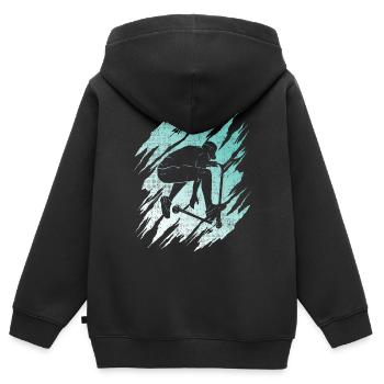 Scooter Tricks E-Roller Kinder Stunt Scooter - Kinder Premium Organic Zip Hoodie - Schwarz - Hinten - AI Model Kid Male (0cm)