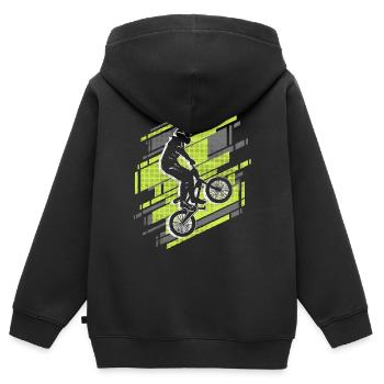 BMX Fahrrad Fahrer Jungen Stunt Bike BMX - Kinder Premium Organic Zip Hoodie - Schwarz - Hinten - AI Model Kid Male (0cm)
