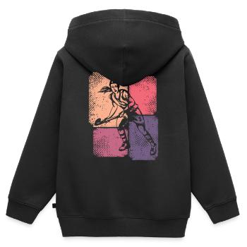 Hockeyspielerin Feldhockey Spielerin Frauen Hockey - Kinder Premium Organic Zip Hoodie - Schwarz - Hinten - AI Model Kid Male (0cm)