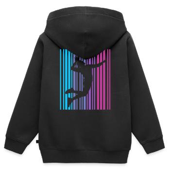Volleyball Retro Volleyballspieler Volleyballer - Kinder Premium Organic Zip Hoodie - Schwarz - Hinten - AI Model Kid Male (0cm)