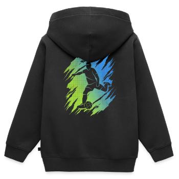 Footballer Footballer Boys Football - Kids Premium Organic Zip-up Hoodie - black - Back - AI Model Kid Male (0cm)