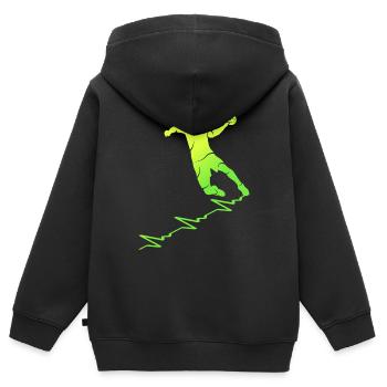Handball Herzlinie Handballspieler Handballer - Kinder Premium Organic Zip Hoodie - Schwarz - Hinten - AI Model Kid Male (0cm)
