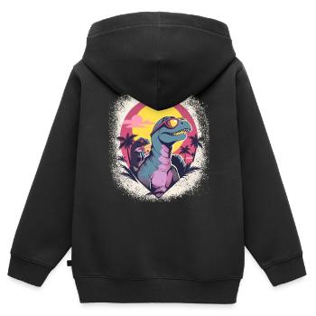 birthday gift brachiosaurus funny sayings - Kinder Premium Organic Zip Hoodie - Schwarz - Hinten - AI Model Kid Male (0cm)