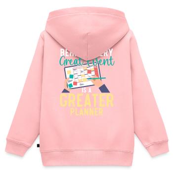 Veranstaltungsplaner Koordinator Job Eventplanung - Kinder Premium Organic Zip Hoodie - Rosa - Hinten - AI Model Kid Female (0cm)
