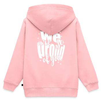 We are so proud of youSpruch Anerkennung - Kinder Premium Organic Zip Hoodie - Rosa - Hinten - AI Model Kid Female (0cm)