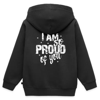 Je suis si fière de toi Dire la reconnaissance - Sweat Premium à capuche zippé enfant bio - noir - Dos - AI Model Kid Male (0cm)