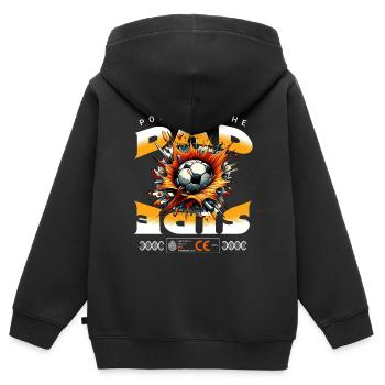 POWER OF THE DAD SIDE - Kids Premium Organic Zip-up Hoodie - black - Back - AI Model Kid Male (0cm)