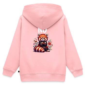 Panda roux Drôle de dicton Nope Renard de Feu - Sweat Premium à capuche zippé enfant bio - rose - Dos - AI Model Kid Female (0cm)
