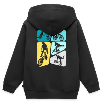 BMX Stunts Bike Tricks Boys Bicycle BMX Kids - Kids Premium Organic Zip-up Hoodie - black - Back - AI Model Kid Male (0cm)