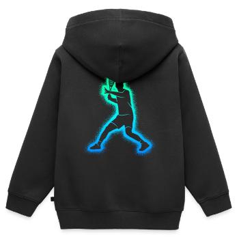 Joueurs de tennis Enfants Hommes Tennis Garçons - Sweat Premium à capuche zippé enfant bio - noir - Dos - AI Model Kid Male (0cm)