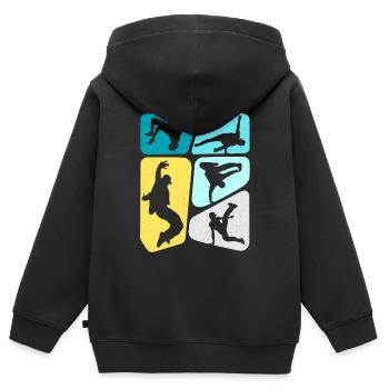 Breakdance Breakdancer Kinder Jungen Breakdancing - Kinder Premium Organic Zip Hoodie - Schwarz - Hinten - AI Model Kid Male (0cm)