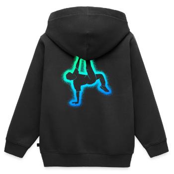 Breakdance Breakdancer Tanz Jungen Breakdancer - Kinder Premium Organic Zip Hoodie - Schwarz - Hinten - AI Model Kid Male (0cm)
