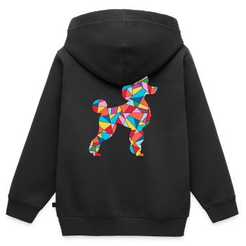 Pudel Liebhaber Hunde Liebhaber Mädchen Hund Pudel - Kinder Premium Organic Zip Hoodie - Schwarz - Hinten - AI Model Kid Male (0cm)