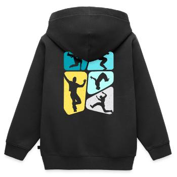 Parkour Running Freerunning Boys Freerunner - Kids Premium Organic Zip-up Hoodie - black - Back - AI Model Kid Male (0cm)
