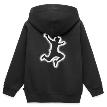 Parkour Running Freerunning Freerunner Homme - Sweat Premium à capuche zippé enfant bio - noir - Dos - AI Model Kid Male (0cm)