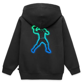 Joueurs de football américain Football masculin Enfants - Sweat Premium à capuche zippé enfant bio - noir - Dos - AI Model Kid Male (0cm)