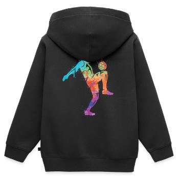 Soccer Players Soccer Tricks Soccer Players Kids - Kids Premium Organic Zip-up Hoodie - black - Back - AI Model Kid Male (0cm)