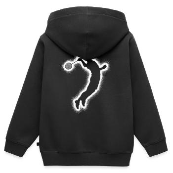 Badminton Badminton Player Boys Men Badminton - Kids Premium Organic Zip-up Hoodie - black - Back - AI Model Kid Male (0cm)