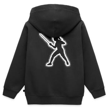 Fechter Fechtkunst Kinder Mädchen Damen Fechten - Kinder Premium Organic Zip Hoodie - Schwarz - Hinten - AI Model Kid Male (0cm)