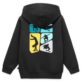 Skateboarder Skating Skater Skateboard Boys - Kids Premium Organic Zip-up Hoodie - black - Back - AI Model Kid Male (0cm)