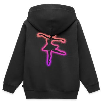 Danseuse de ballet Ballerine Femmes Danseuse de ballet - Sweat Premium à capuche zippé enfant bio - noir - Dos - AI Model Kid Male (0cm)
