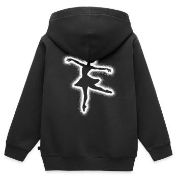 Danseuse de ballet Ballerine Danseuse de ballet - Sweat Premium à capuche zippé enfant bio - noir - Dos - AI Model Kid Male (0cm)
