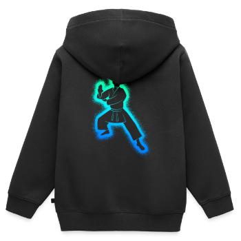 Taekwondo Arts Martiaux Enfants Hommes Karaté Garçons - Sweat Premium à capuche zippé enfant bio - noir - Dos - AI Model Kid Male (0cm)