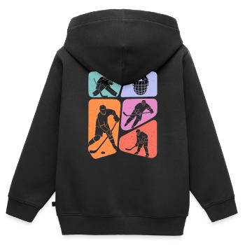 Joueurs de hockey sur glace Enfants Joueurs de hockey sur glace Garçons - Sweat Premium à capuche zippé enfant bio - noir - Dos - AI Model Kid Male (0cm)