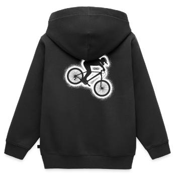 VTT VTT VTT Biker Garçons VTT Homme - Sweat Premium à capuche zippé enfant bio - noir - Dos - AI Model Kid Male (0cm)